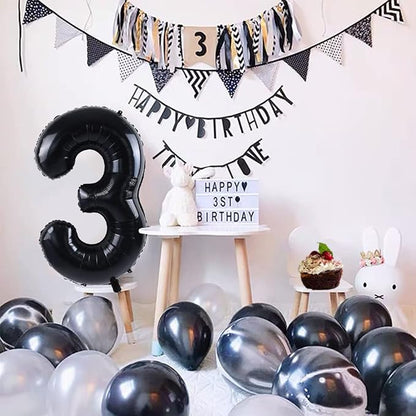 TONIFUL 40 Inch Black Foil Number 0 Balloon, Milestone Birthday Decorations | - Image 6