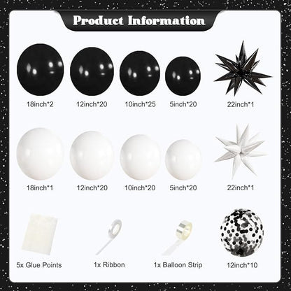 Black and White Balloons Arch Kit - Image 6