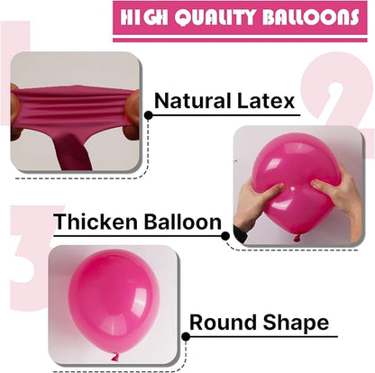 PartyWoo Hot Pink Balloons 101pcs Magenta Fuchsia Color 12 Inch | Balloons - Image 7