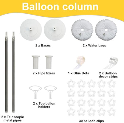 Balloon Column Kit Set of 2, 2 Set Balloon Table Stands, 6.56 Ft Reusable Metal - Image 2