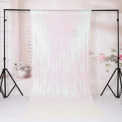 Eternal Beauty White Iridescent 3mm Sequin Backdrop 6x6 Ft - Image 4