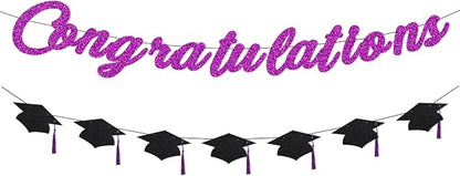 Congratulations Banner Pre-Strung Grad Cap Banner Graduation Decorations 2026 2 by Unknown