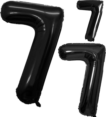 Black Foil Balloons Number 7, Huge Number Balloons by GOER