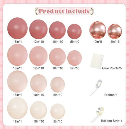 Dusty Pink Balloon Arch Kit for Baby Shower Birthday Decorations | Mauve - Image 5