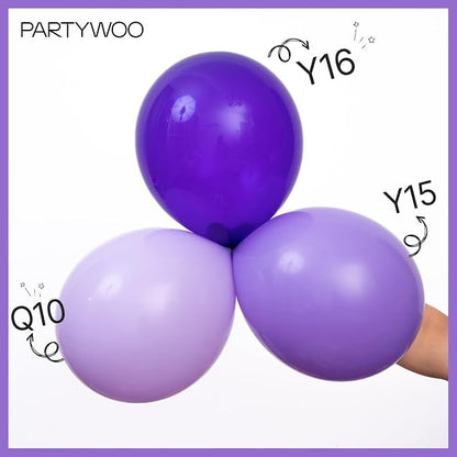 PartyWoo Purple Balloons 100pcs Latex Helium Balloons 12 Inch | Birthday Baby - Image 4