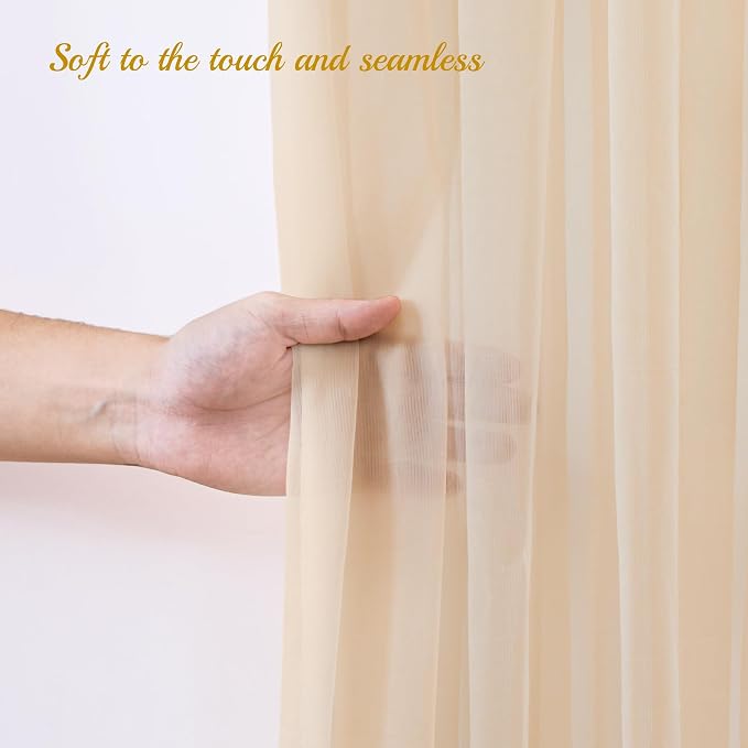 20x8ft Champagne Tulle Backdrop Curtain - Image 6