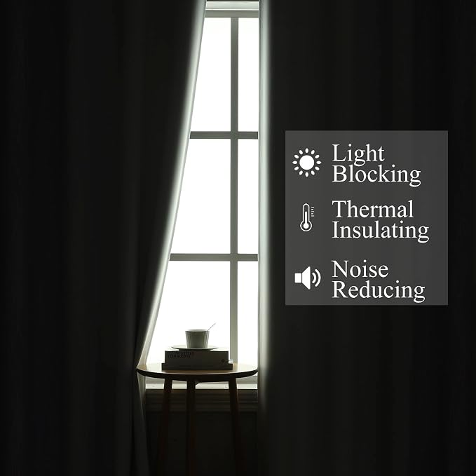 Lilac and Greyish White Blackout Curtains 54 Inch Length, Light Blocking - Image 3