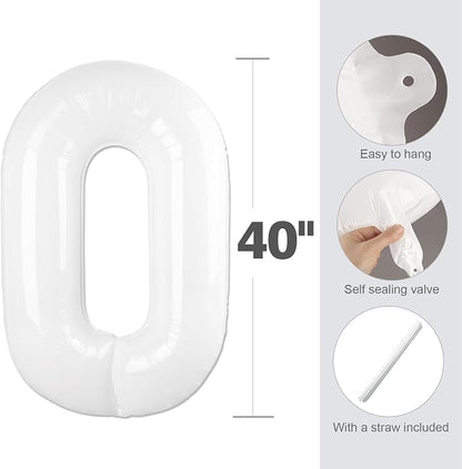 Number Balloons White 3 Balloon 40 inch - Image 5