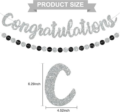 BEISHIDA Congratulations Banner Silver 2026 Graduation Banners, Grad Congrats - Image 2