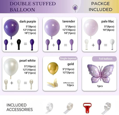 Double Stuffed Purple Balloon Arch Garland Kit - Image 4