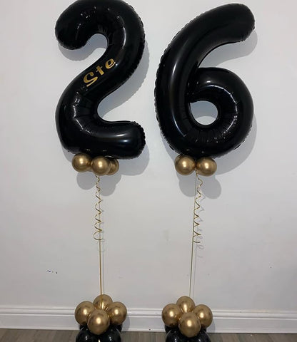40 Inch Black 60 Number Balloons Giant Jumbo Huge 60 Foil Mylar Helium Number - Image 7