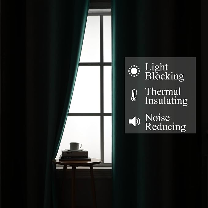 Teal and Brown Blackout Curtains 54 Inch Length, Light Blocking Gradient - Image 3