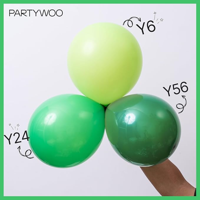 PartyWoo Green Balloons 100pcs Latex Helium Balloons 12 Inch | Birthday Baby - Image 4