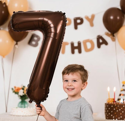 Number 6 Balloons 40 Inch Coffee Brown Balloon - Image 2