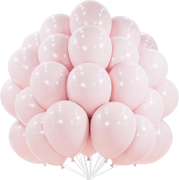 PartyWoo Pale Pink Balloons 100pcs Light Pastel Baby Pink Color | 12 Inch by PartyWoo