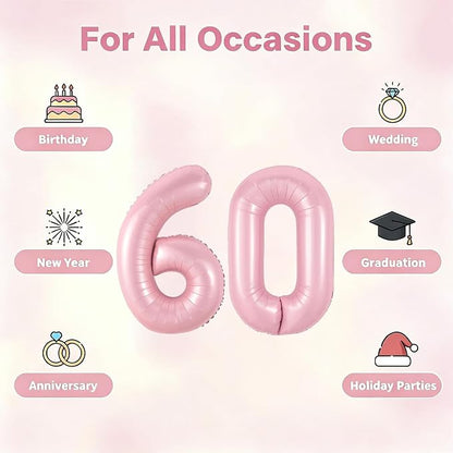 Number Balloons Pink Party Balloon - Image 5