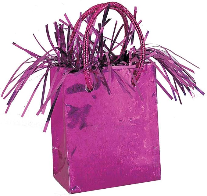 Hot Pink Mini Gift Bag Balloon Weight, Vibrant & Sturdy Plastic, Eye-Catching by Unique