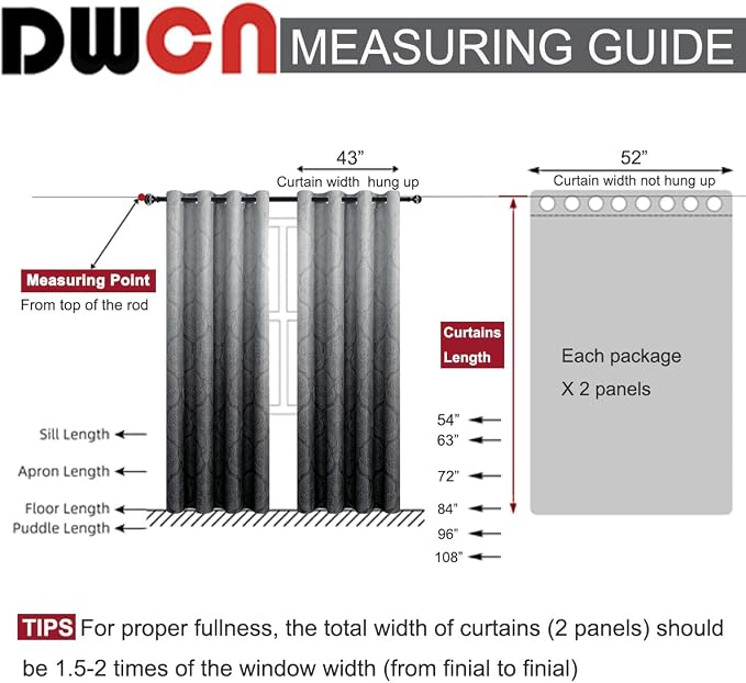 DWCN Ombre Blackout Curtains for Living Room - Image 7