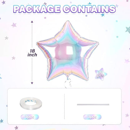 Iridescent Star Balloons, 18 Inches Star Balloon - Image 2