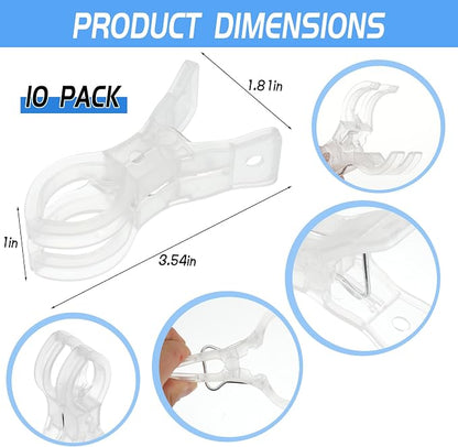 20 Pack Large Clear Balloon Arch Clips Plastic Transparent Backdrop Spring - Image 2
