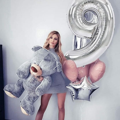 TONIFUL 40 Inch Silver Number 16 Balloons Large Foil 16th Birthday Decor | - Image 5