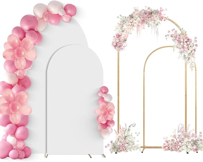Wedding Arch Backdrop Stand Set of 2 by SuuWoee