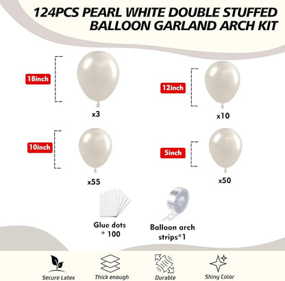 118Pcs Pearl Balloon Garland Arch Kit - Image 2