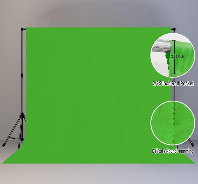 Green Screen Backdrop for Photoshoot, Fabric 10x10ft | Polyester Studio Photo - Image 2