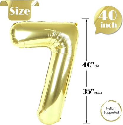 Champagne Gold Number 7 Balloon 40 Inch - Image 5