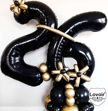 Black 22 Number Balloons, 40 Inch Giant Number 22 Balloons Foil Mylar Helium - Image 3