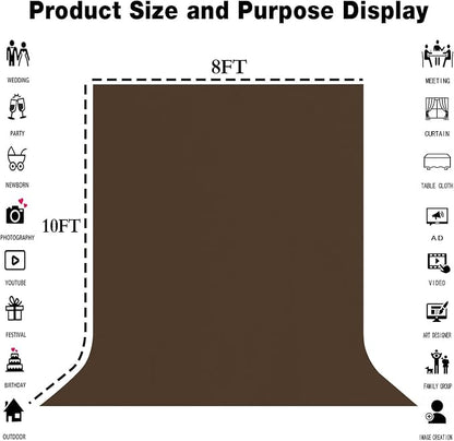Brown Photography Backdrop for Photoshoot, Fabric 8x10ft | Polyester Studio - Image 3