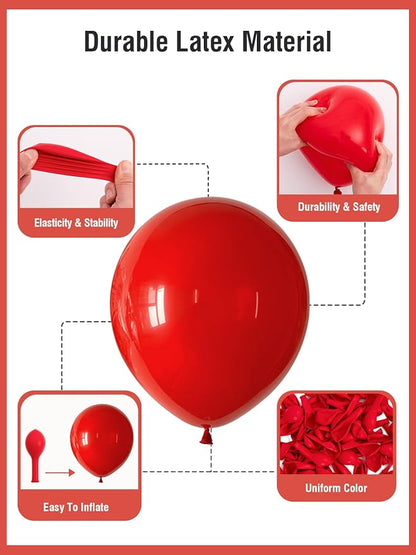 Red Balloons 125 Pcs Different Sizes 18 12 10 5 Inch Red Balloon Arch Kit - Image 5