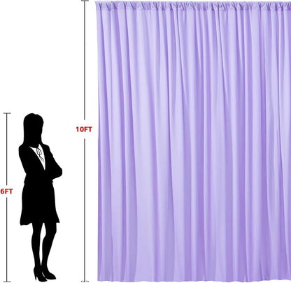 10x10ft Wrinkle Free Lavender Backdrop Curtain - Image 6