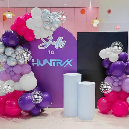 MEBAY Hot Pink Purple Silver Baloon Garland Arch Kit - Image 5