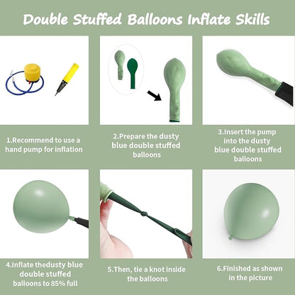 Double Stuffed Sage Green Balloon Garland Arch Kit | 18/12/10/5inch Different - Image 2