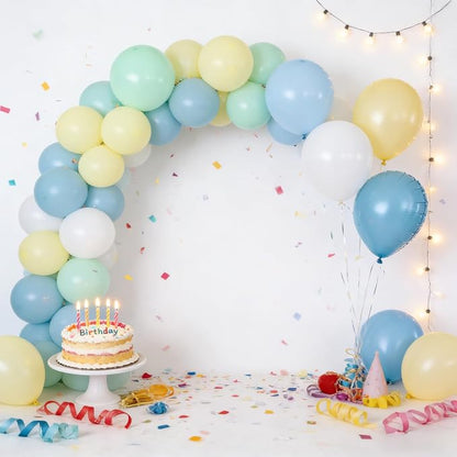 Blue and Green Balloons, Baby Shower Balloons 50Pcs 12 Inch Pastel Light Green - Image 5