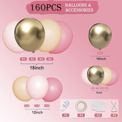 Blush Pink Neutral Gold Balloon Arch Kit - Image 2