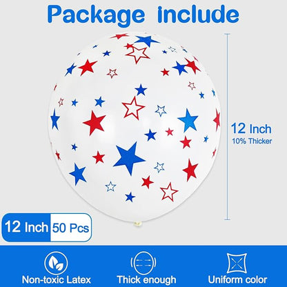 12 Inch Printed Star White Balloons - Image 2