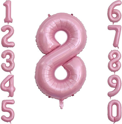 Pearlescent Pink Number 8 Balloon 40 Inch, Shiny Foil by Unknown