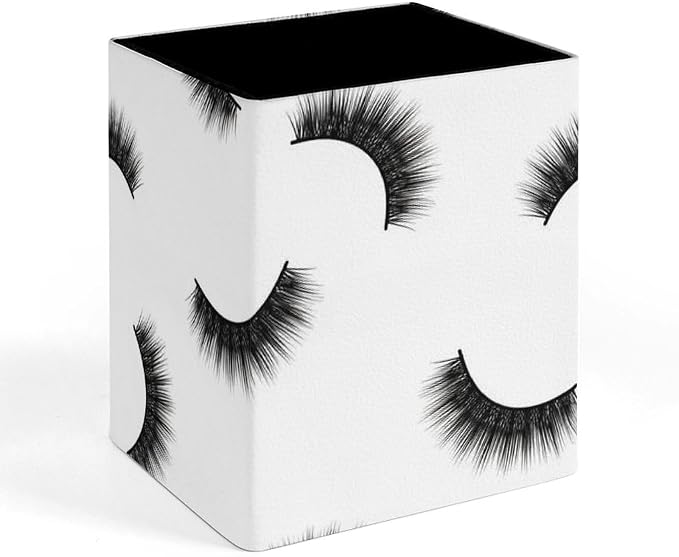 Pen Holder Black Eyelash White, Desk Accessories Pencil Cup by JZDACH