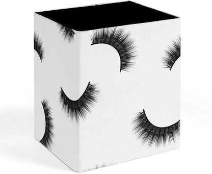 Pen Holder Black Eyelash White, Desk Accessories Pencil Cup by JZDACH