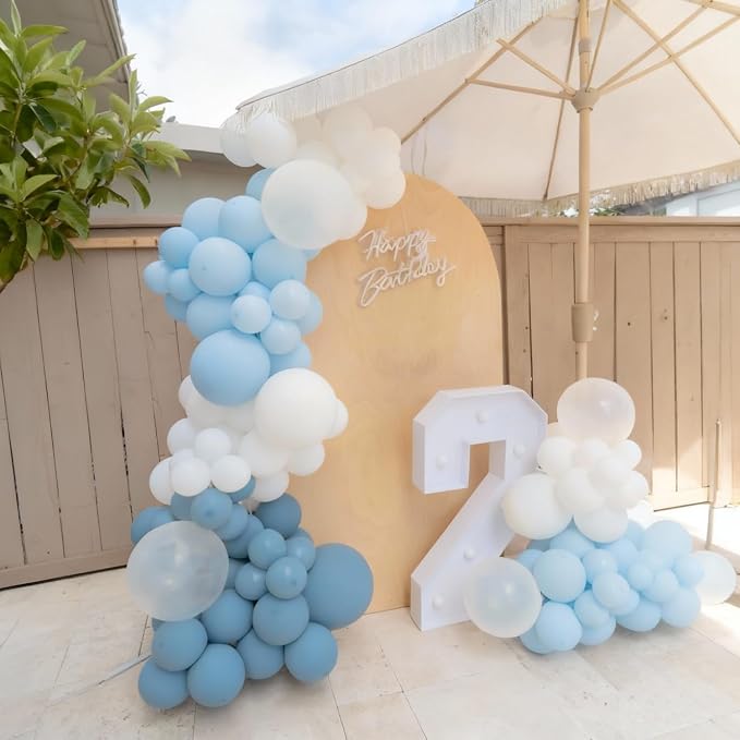 Dusty Blue Balloons for Baby Shower Gender Reveal Birthday Party Decoration | - Image 3