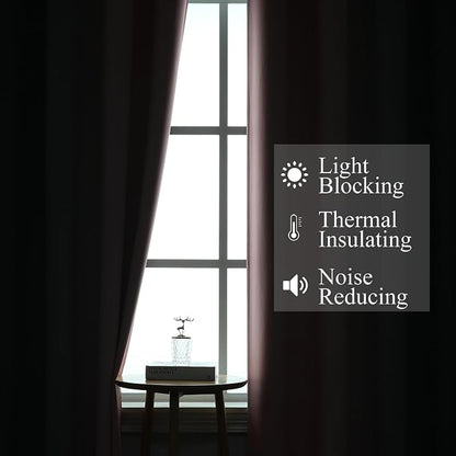 Ombre Gray and Pink Blackout Curtains 63 Inch Length 2 Panels, Full Light - Image 3