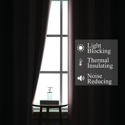 Grey and Pink Ombre Short Blackout Curtains 36 Inch Long, Thermal Insulated - Image 3