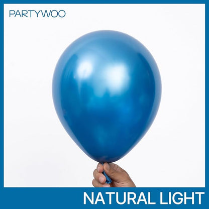 PartyWoo Metallic Blue Star Spike Navy Balloons 110pcs Different Sizes | 18 12 - Image 2