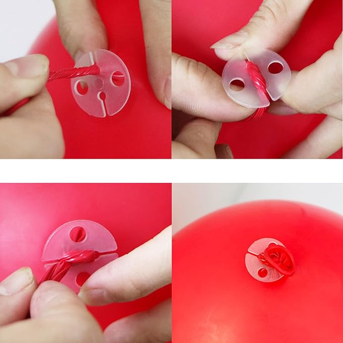 Balloon Clips DGBRSM 100pcs White Round Plastic Balloon Clips Wedding Party - Image 4