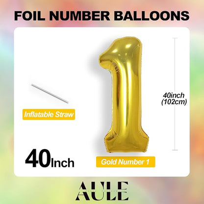AULE 40 Inch Gold 23 Balloon Number Foil 0-9 Birthday Big Numbers | Birthday - Image 5
