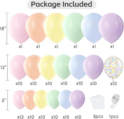 Pastel Balloon Arch Kit, Pastel Rainbow Balloon Arch Kit, Party Decor | Red - Image 2
