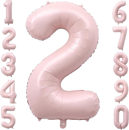 40 Inch Light Pink Foil Number 2 Balloon by TNCDJKPA