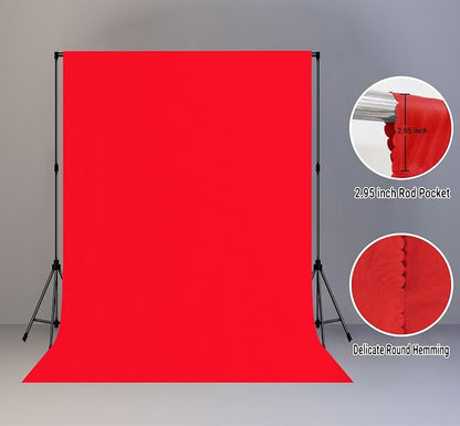 Red Photography Backdrop for Photoshoot, Fabric 5x7ft | Polyester Studio Photo - Image 2